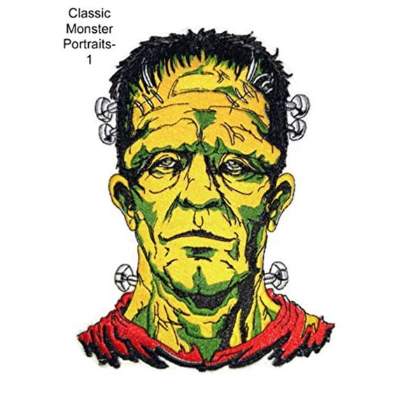 Classic Monster Portraits-1 Embroidered Iron on/Sew patch [7.8" X 6"]