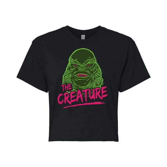 Classic Monsters - Creature From The Black Lagoon - Slime Covered Creature - Juniors Cropped Cotton Blend T-Shirt
