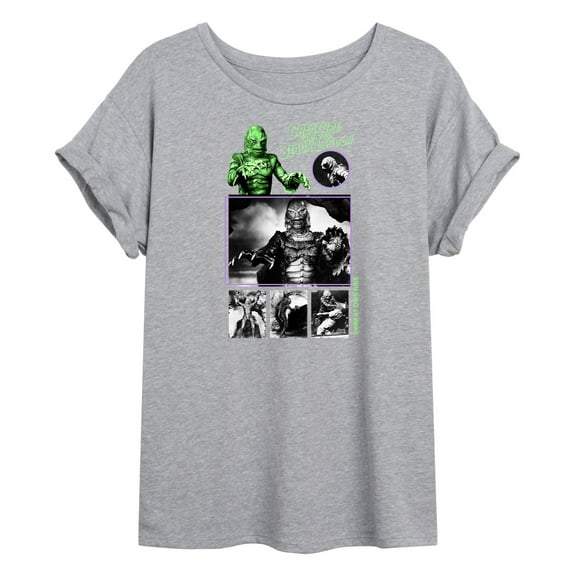Classic Monsters - Creature From The Black Lagoon - Swim At Own Risk - Black and White Photos - Women's Oversized T-Shirt