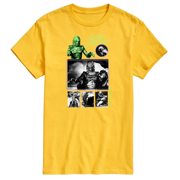 Classic Monsters - Creature From The Black Lagoon - Swim At Own Risk - Black and White Photos - Men's Short Sleeve Graphic T-Shirt