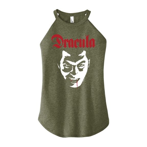 Classic Monsters - Dracula - Blood Dripping from Lip - Juniors High Neck Tank Top