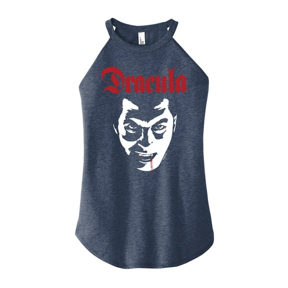 Classic Monsters - Dracula - Blood Dripping from Lip - Juniors High Neck Tank Top