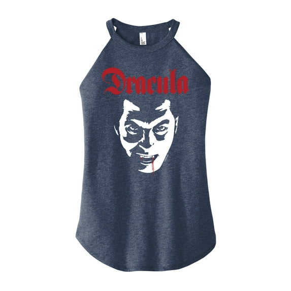 Classic Monsters - Dracula - Blood Dripping from Lip - Juniors High Neck Tank Top