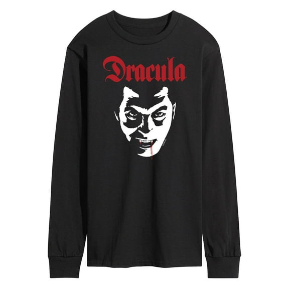 Classic Monsters - Dracula - Blood Dripping from Lip - Men's Long Sleeve T-Shirt