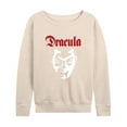 thumbnail image 1 of Classic Monsters - Dracula - Blood Dripping from Lip - Women's Lightweight French Terry Long Sleeve Shirt, 1 of 4