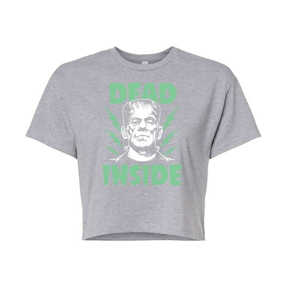 Classic Monsters - Frankenstein - Dead Inside - Electrified - Juniors Cropped Cotton Blend T-Shirt