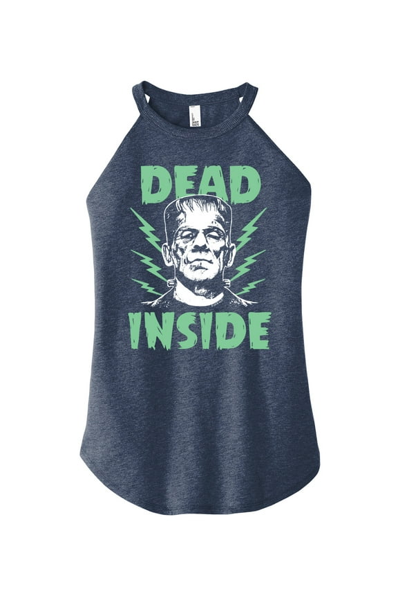 Classic Monsters - Frankenstein - Dead Inside - Electrified - Juniors High Neck Tank Top