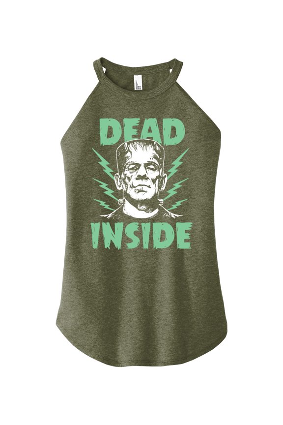 Classic Monsters - Frankenstein - Dead Inside - Electrified - Juniors High Neck Tank Top