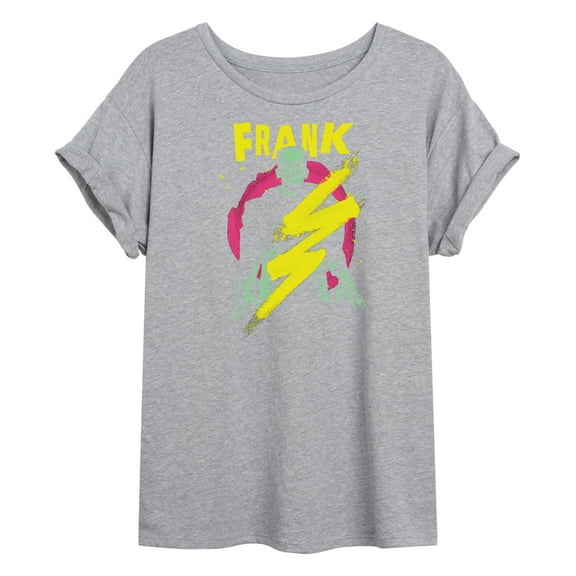 Classic Monsters - Frankenstein - Frank - Retro Style Lightening Bolt - Juniors Ideal Flowy Muscle T-Shirt