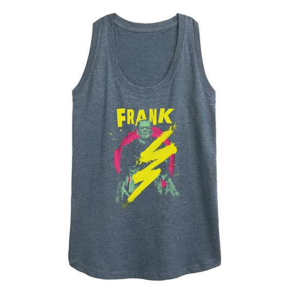 Classic Monsters - Frankenstein - Frank - Retro Style Lightening Bolt - Women's Racerback Tank Top
