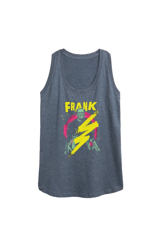 Classic Monsters - Frankenstein - Frank - Retro Style Lightening Bolt - Women's Racerback Tank Top