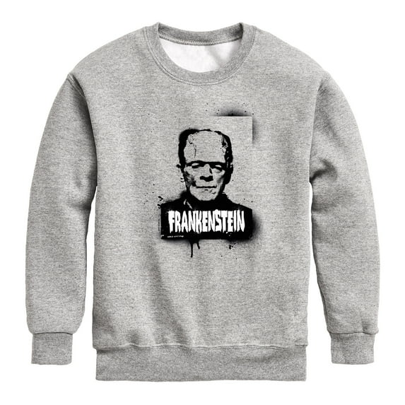 Classic Monsters - Frankenstein - Spray Painted - Toddler And Youth Crewneck Fleece Sweatshirt