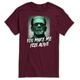 thumbnail image 1 of Classic Monsters - Frankenstein - You Make Me Feel Alive - Shaded Background - Men's Short Sleeve Graphic T-Shirt, 1 of 4