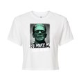 thumbnail image 1 of Classic Monsters - Frankenstein - You Make Me Feel Alive - Shaded - Juniors Cropped Cotton Blend T-Shirt, 1 of 4
