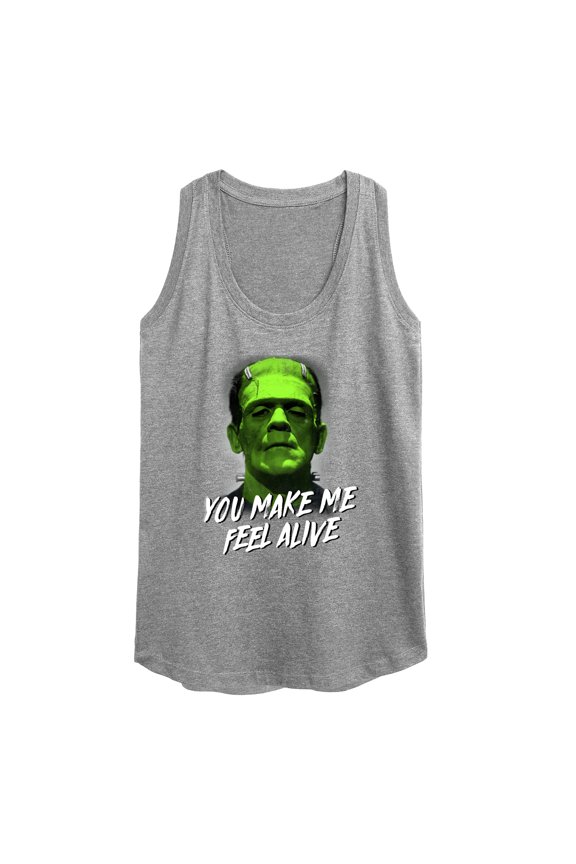 Classic Monsters - Frankenstein - You Make Me Feel Alive - Women's Racerback Tank Top