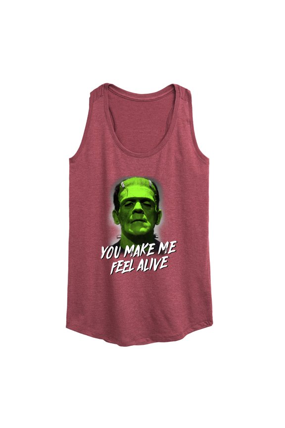 Classic Monsters - Frankenstein - You Make Me Feel Alive - Women's Racerback Tank Top