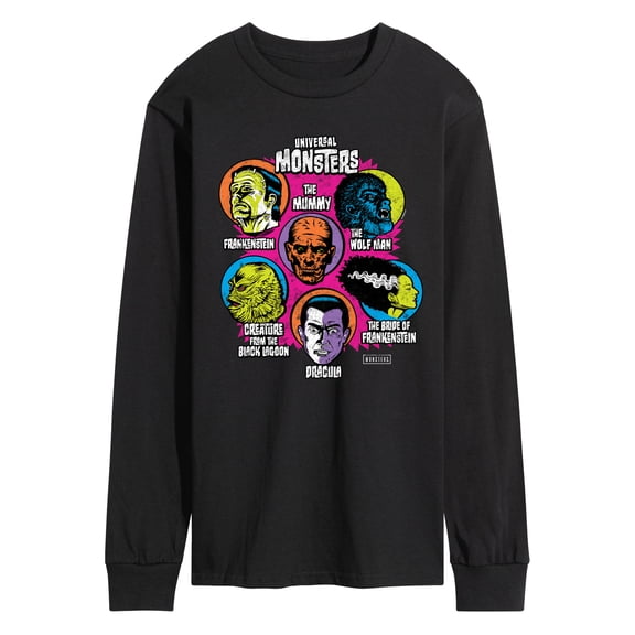 Classic Monsters - Monster Heads  - Men's Long Sleeve Graphic T-Shirt