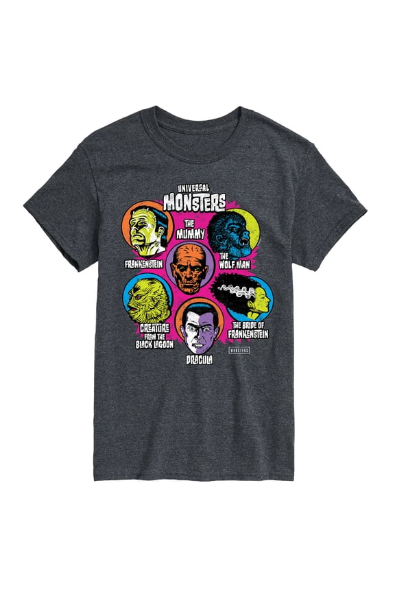 Classic Monsters - Monster Heads - Men's Short Sleeve Graphic T-Shirt