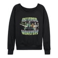 thumbnail image 1 of Universal - Monsters Collage Lightweight French Terry Wide Neck Long Sleeve Graphic Shirt, 1 of 4