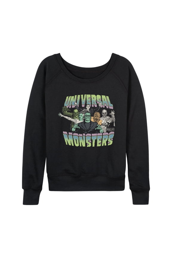 Classic Monsters - Monsters Collage - Women's French Terry Long Sleeve Pullover