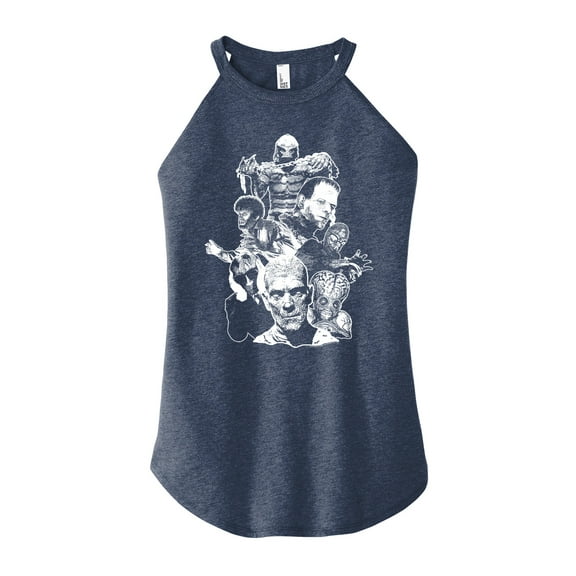 Classic Monsters - Popular Monsters of All Movies - Juniors High Neck Tank Top