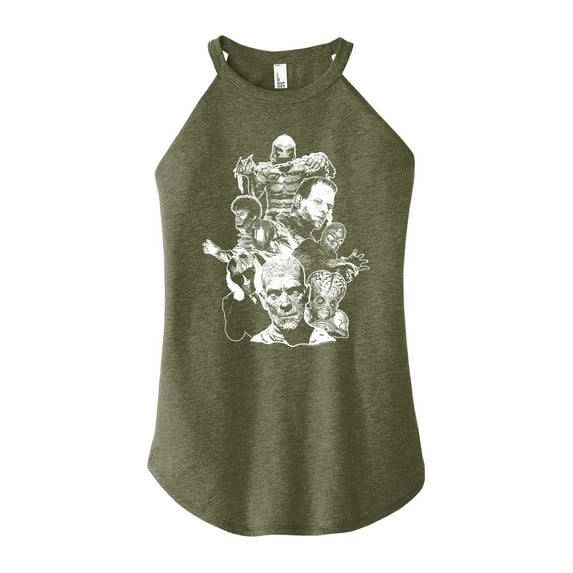Classic Monsters - Popular Monsters of All Movies - Juniors High Neck Tank Top