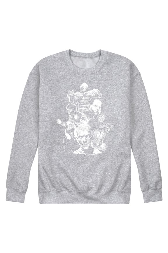 Classic Monsters - Popular Monsters of All Movies - Men's Crew Neck Fleece Pullover
