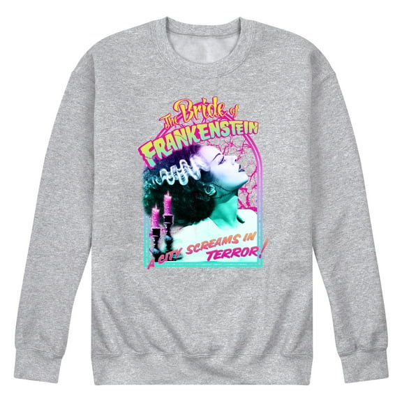 Classic Monsters - The Bride of Frankenstein - A City Screams in Terror - Men's Crew Neck Fleece Pullover