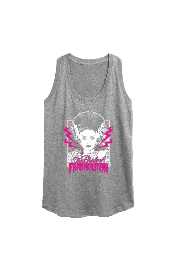 Classic Monsters - The Bride of Frankenstein - Neon Pink Thunder Bolts - Women's Racerback Tank Top
