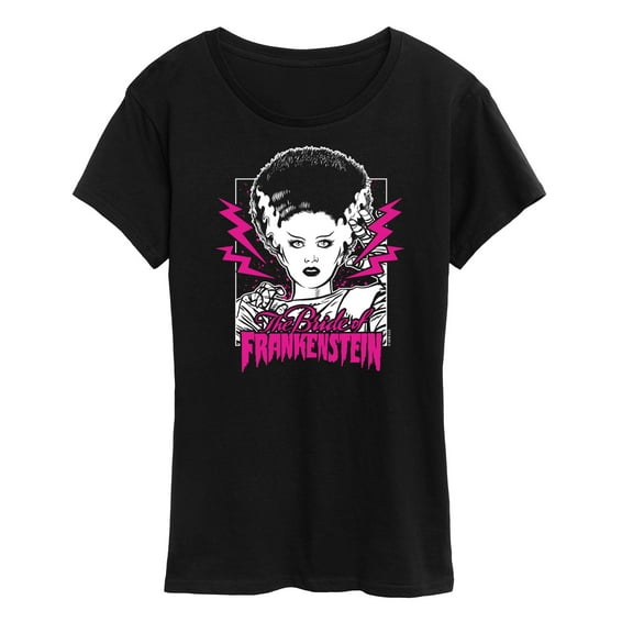 Classic Monsters - The Bride of Frankenstein - Neon Pink Thunder Bolts - Women's Short Sleeve Graphic T-Shirt