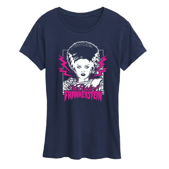 Classic Monsters - The Bride of Frankenstein - Neon Pink Thunder Bolts - Women's Short Sleeve Graphic T-Shirt