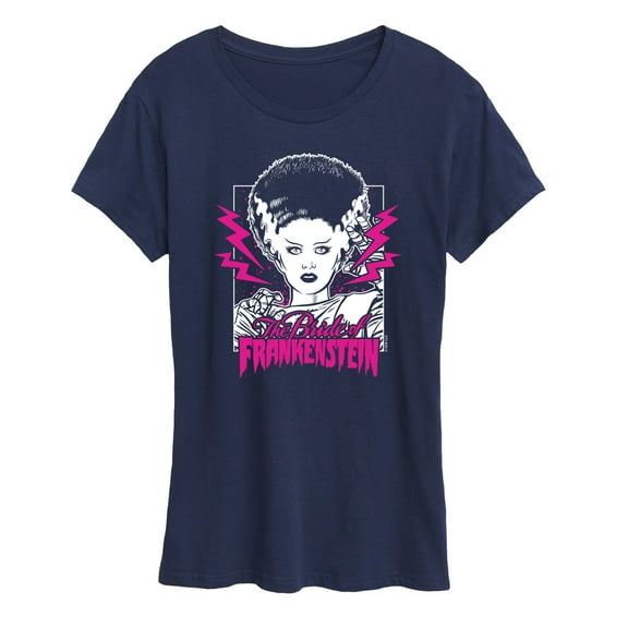 Classic Monsters - The Bride of Frankenstein - Neon Pink Thunder Bolts - Women's Short Sleeve Graphic T-Shirt