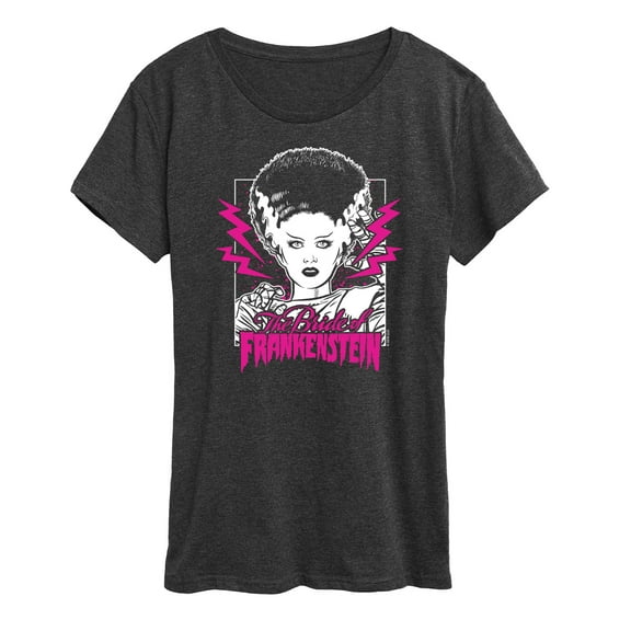 Classic Monsters - The Bride of Frankenstein - Neon Pink Thunder Bolts - Women's Short Sleeve Graphic T-Shirt