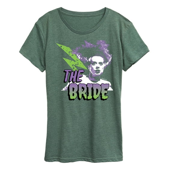 Classic Monsters - The Bride of Frankenstein - Retro Colors - Lightening Bolt - Women's Short Sleeve Graphic T-Shirt