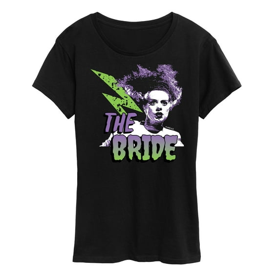 Classic Monsters - The Bride of Frankenstein - Retro Colors - Lightening Bolt - Women's Short Sleeve Graphic T-Shirt