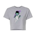 thumbnail image 1 of Classic Monsters - The Bride of Frankenstein - Retro Style Lightening Bolt - Comic Style - Juniors Cropped Cotton Blend T-Shirt, 1 of 4