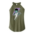 thumbnail image 1 of Classic Monsters - The Bride of Frankenstein - Retro Style Lightening Bolt - Comic Style - Juniors High Neck Tank Top, 1 of 4
