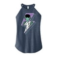thumbnail image 1 of Classic Monsters - The Bride of Frankenstein - Retro Style Lightening Bolt - Comic Style - Juniors High Neck Tank Top, 1 of 4