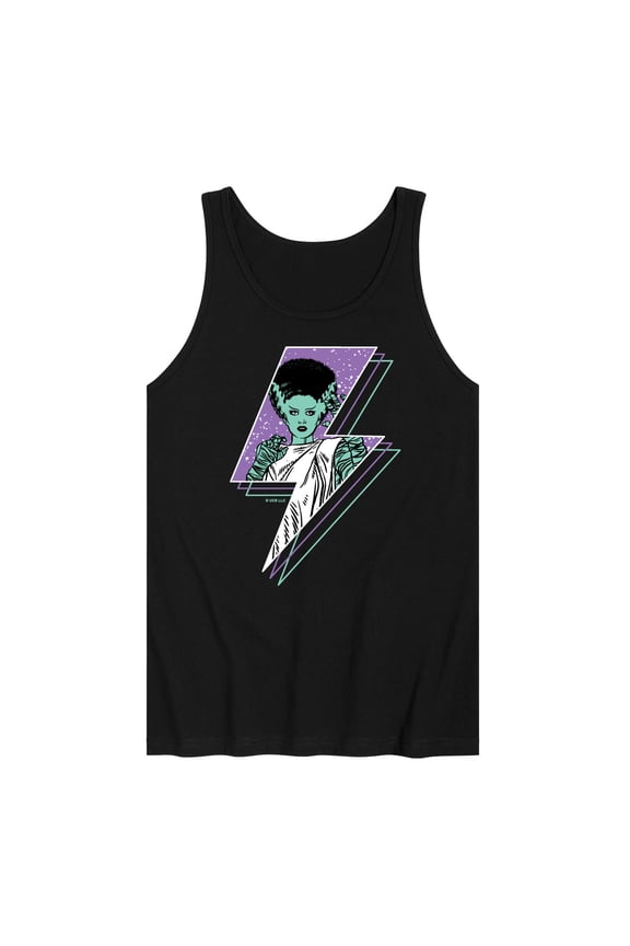 Classic Monsters - The Bride of Frankenstein - Retro Style Lightening Bolt - Comic Style - Men's Jersey Tank Top