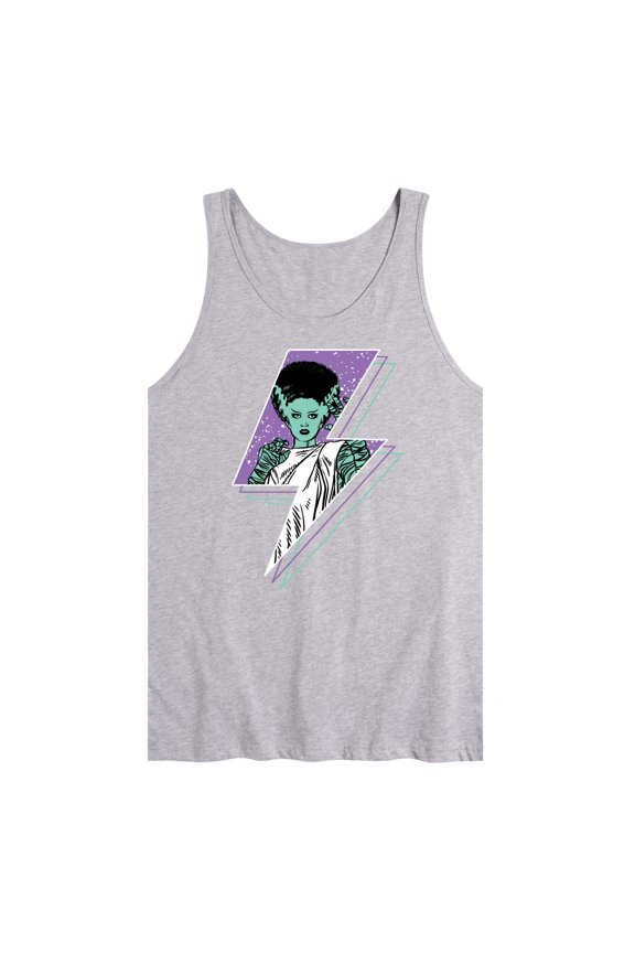 Classic Monsters - The Bride of Frankenstein - Retro Style Lightening Bolt - Comic Style - Men's Jersey Tank Top
