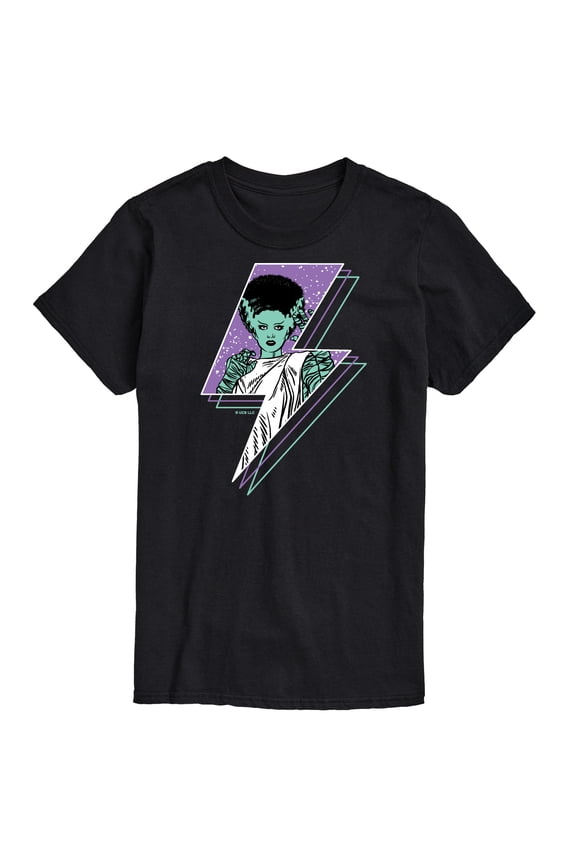 Classic Monsters - The Bride of Frankenstein - Retro Style Lightening Bolt - Comic Style - Men's Short Sleeve Graphic T-Shirt