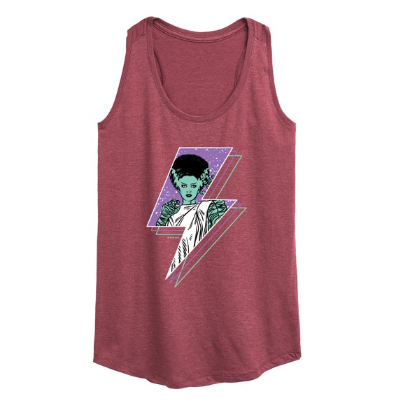 Classic Monsters - The Bride of Frankenstein - Retro Style Lightening Bolt - Comic Style - Women's Racerback Tank Top