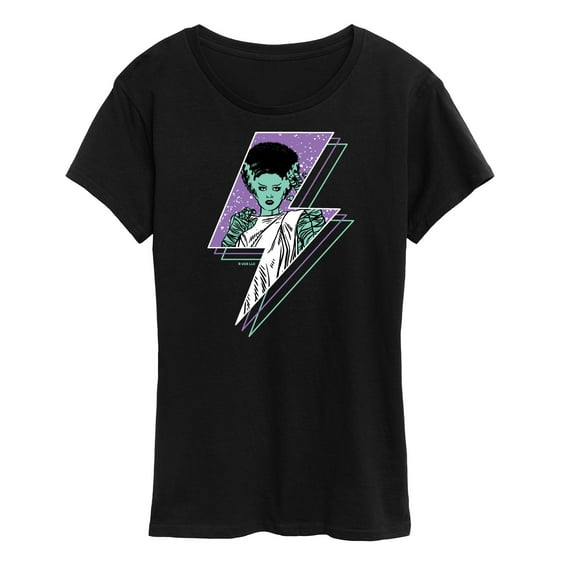 Classic Monsters - The Bride of Frankenstein - Retro Style Lightening Bolt - Comic Style - Women's Short Sleeve Graphic T-Shirt