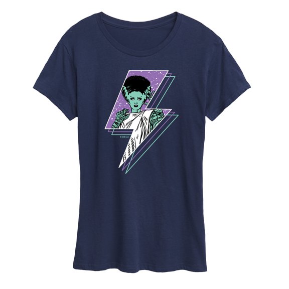 Classic Monsters - The Bride of Frankenstein - Retro Style Lightening Bolt - Comic Style - Women's Short Sleeve Graphic T-Shirt