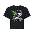 thumbnail image 1 of Classic Monsters - The Bride of Frankenstein - Retro Style Lightening Bolt - Juniors Cropped Cotton Blend T-Shirt, 1 of 4