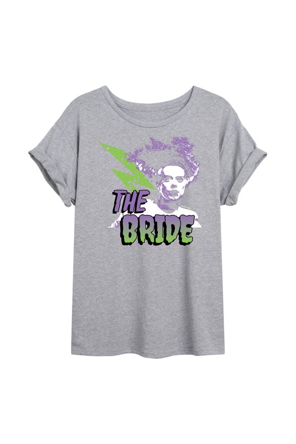 Classic Monsters - The Bride of Frankenstein - Retro Style Lightening Bolt - Juniors Ideal Flowy Muscle T-Shirt