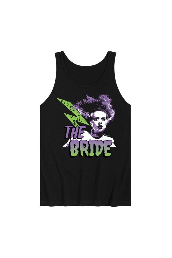 Classic Monsters - The Bride of Frankenstein - Retro Style Lightening Bolt - Men's Jersey Tank Top
