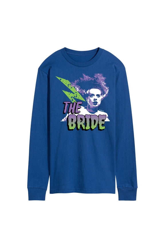 Classic Monsters - The Bride of Frankenstein - Retro Style Lightening Bolt - Men's Long Sleeve T-Shirt