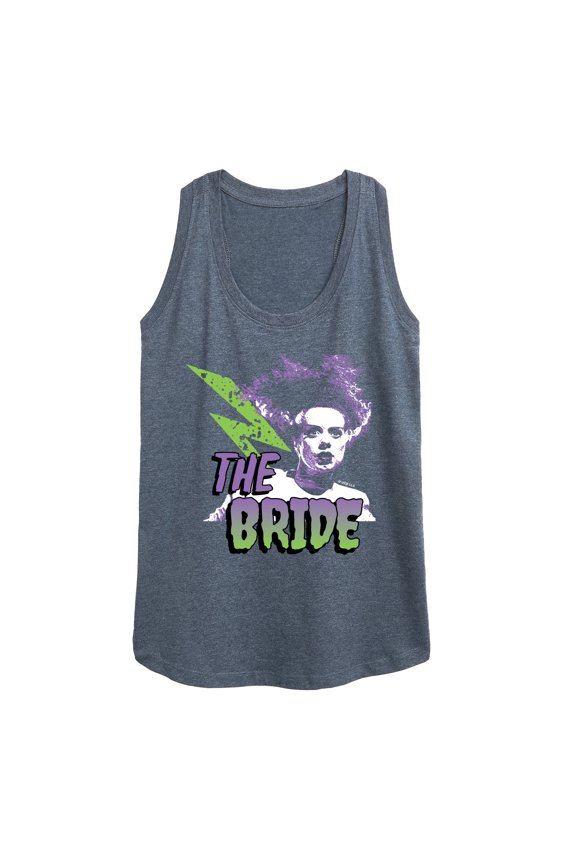 Classic Monsters - The Bride of Frankenstein - Retro Style Lightening Bolt - Women's Racerback Tank Top