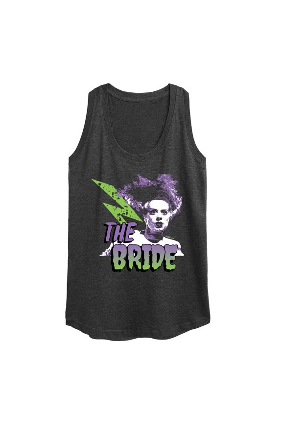 Classic Monsters - The Bride of Frankenstein - Retro Style Lightening Bolt - Women's Racerback Tank Top